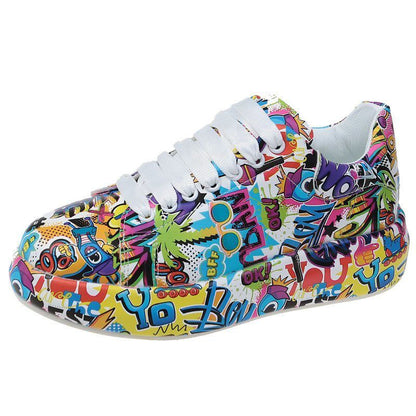 ✨New Arrival✨Unisex Round-toe Youthful Graffiti Casual Sports Shoes