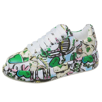 ✨New Arrival✨Unisex Round-toe Youthful Graffiti Casual Sports Shoes