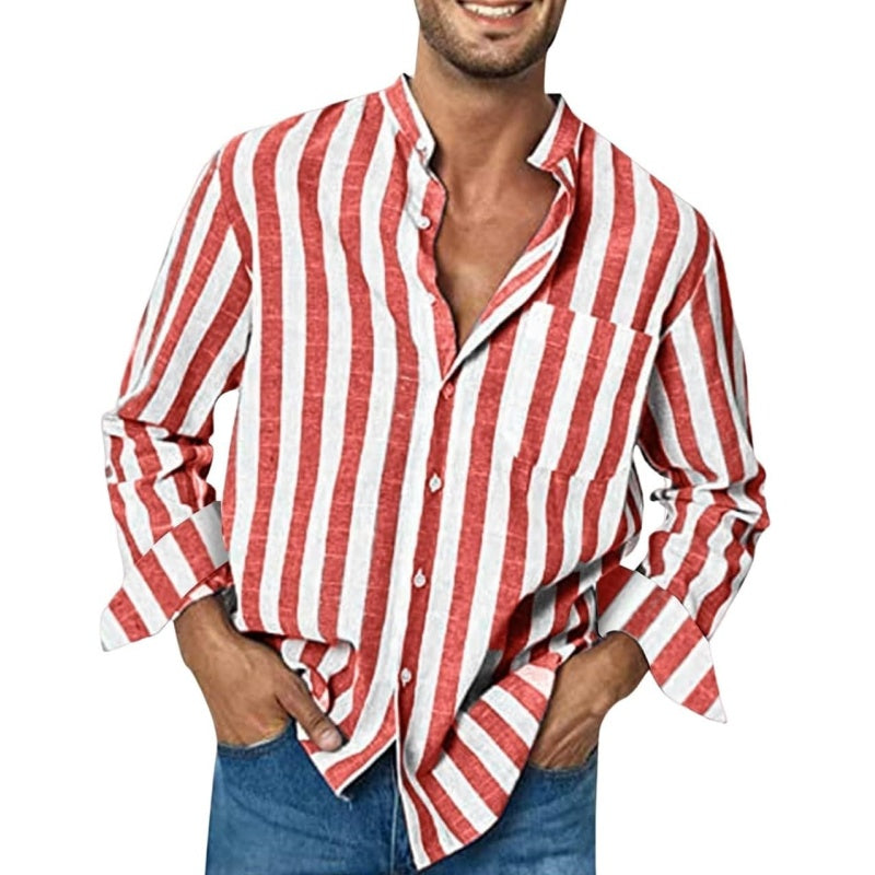 🌷Limited Time 58% OFF💞Men's Casual Stylish Striped Long-Sleeve Shirt