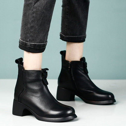 🌷Limited Time 54% OFF💞Retro Round Toe Chunky Block Heel Ankle Boots