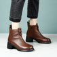 🌷Limited Time 54% OFF💞Retro Round Toe Chunky Block Heel Ankle Boots