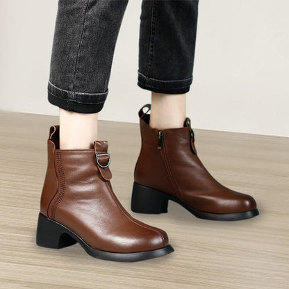 🌷Limited Time 54% OFF💞Retro Round Toe Chunky Block Heel Ankle Boots