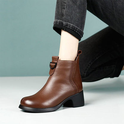 🌷Limited Time 54% OFF💞Retro Round Toe Chunky Block Heel Ankle Boots
