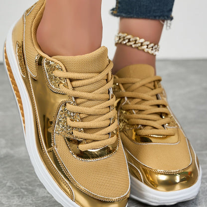 🍂Einde herfst specials🍂Trendy casual glinsterende platform sneakers voor dames✨