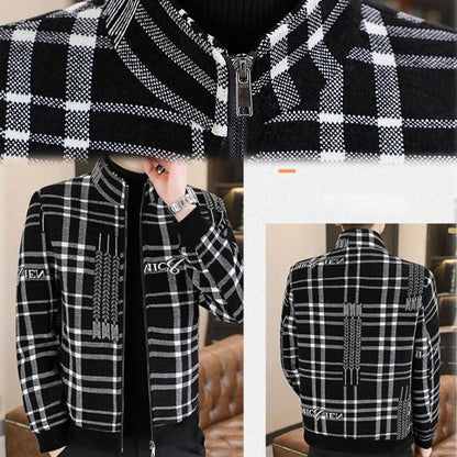 🌷Limited Time 59% OFF💞Men’s Stylish Padded Thick Tweed Jacket with Stand Collar