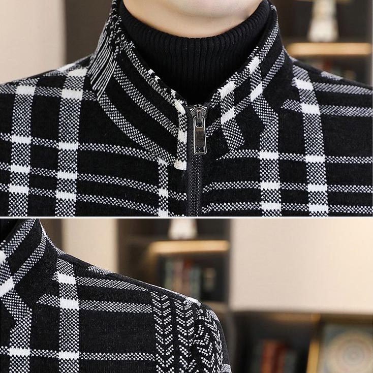 🌷Limited Time 59% OFF💞Men’s Stylish Padded Thick Tweed Jacket with Stand Collar