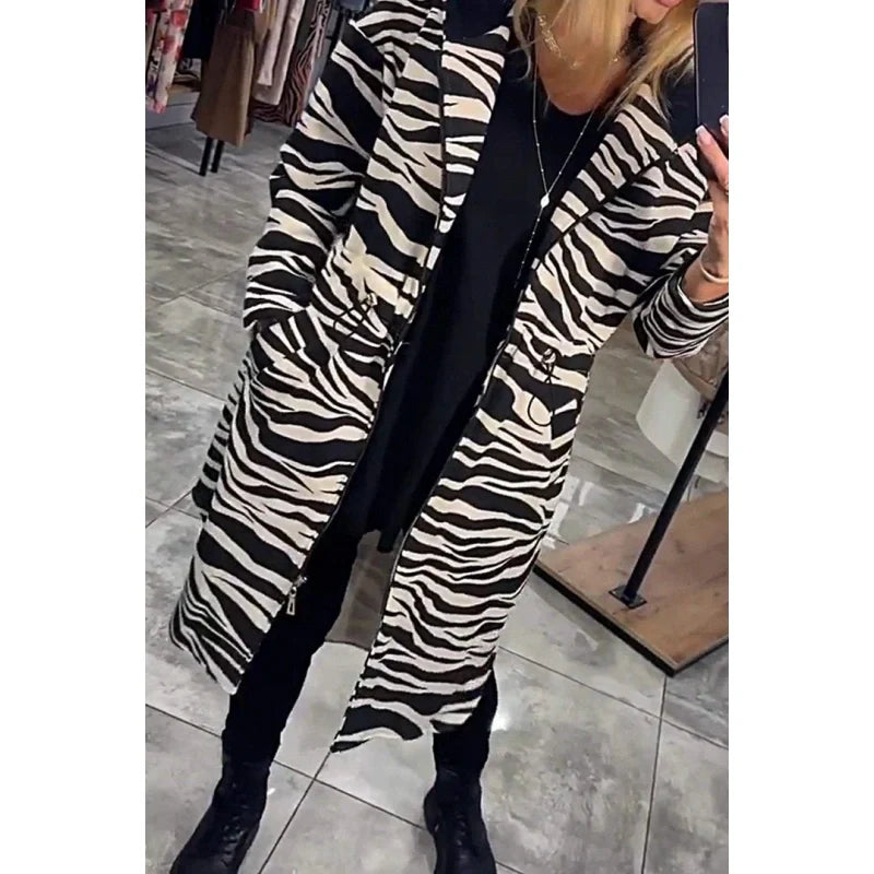 🌷Limited Time 49% OFF💞Women's Trendy Zebra & Leopard Pattern Coat