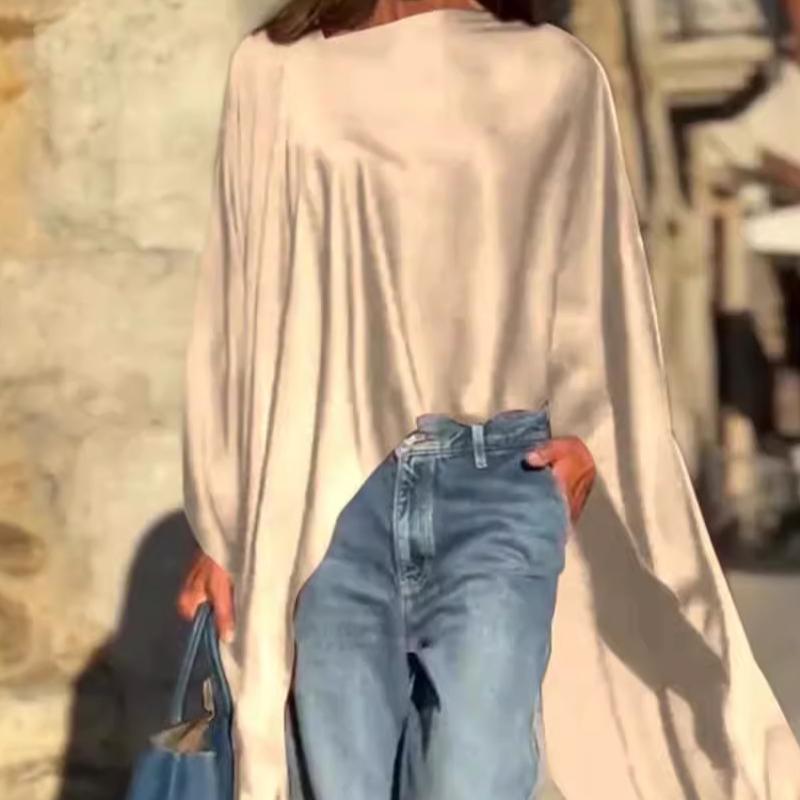 🍁Autumn Sale🍁Loose-Fitting Long Sleeve Top with Irregular Hem