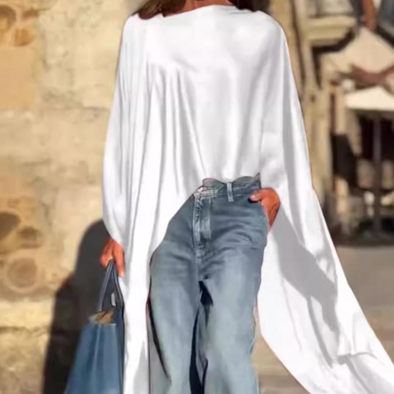 🍁Autumn Sale🍁Loose-Fitting Long Sleeve Top with Irregular Hem
