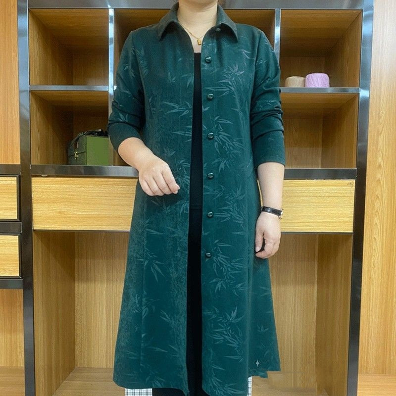 🌷Limited Time 50% OFF💞Women's Autumn Printed Button-Down Long Trench Coat
