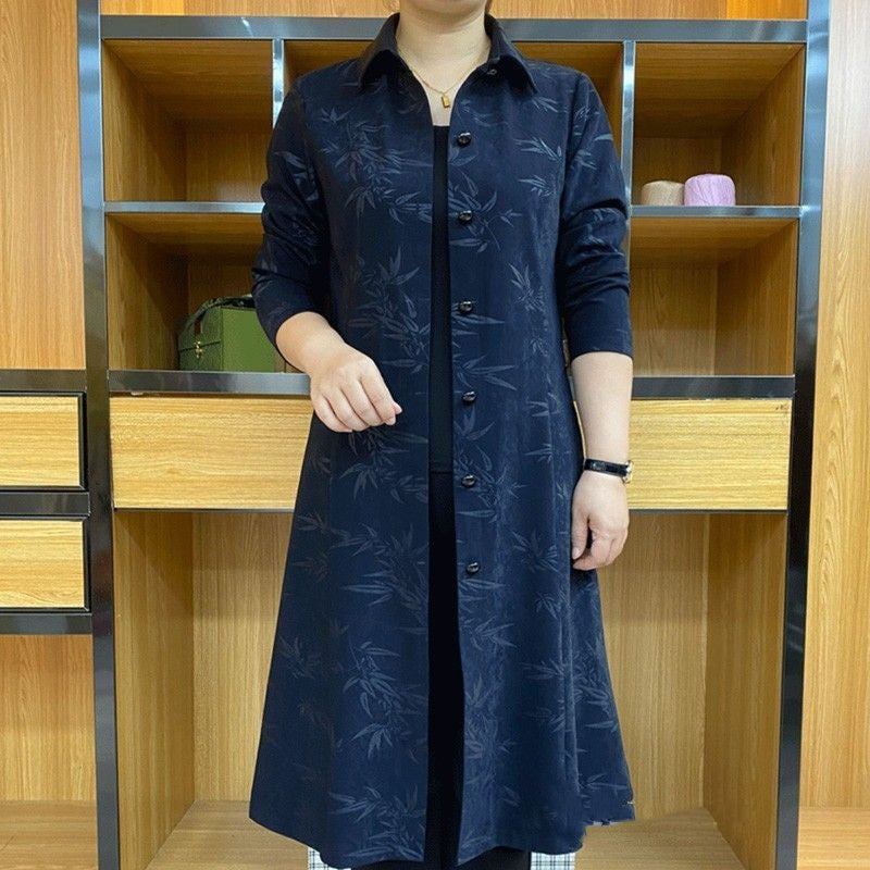 🌷Limited Time 50% OFF💞Women's Autumn Printed Button-Down Long Trench Coat