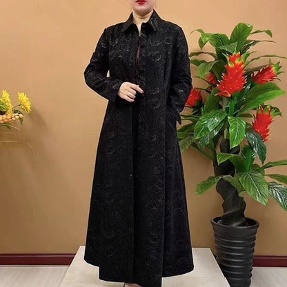 🌷Limited Time 50% OFF💞Women's Autumn Printed Button-Down Long Trench Coat
