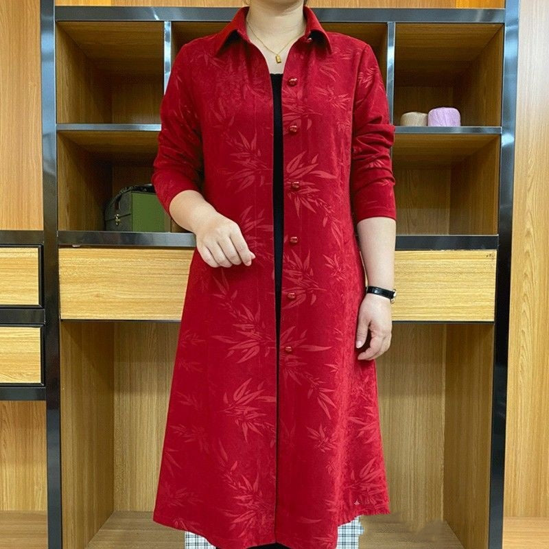 🌷Limited Time 50% OFF💞Women's Autumn Printed Button-Down Long Trench Coat