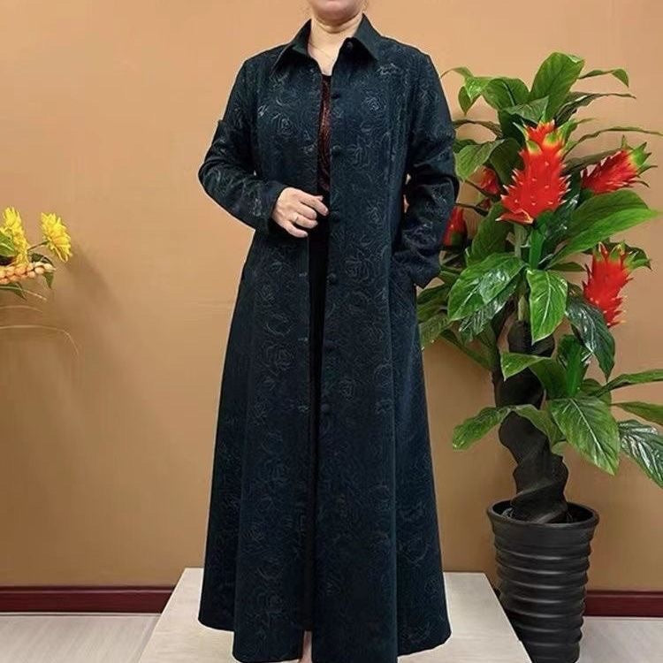 🌷Limited Time 50% OFF💞Women's Autumn Printed Button-Down Long Trench Coat