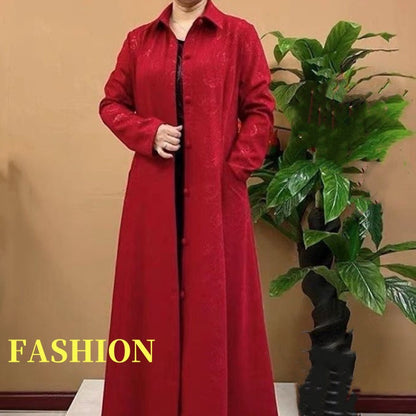 🌷Limited Time 50% OFF💞Women's Autumn Printed Button-Down Long Trench Coat