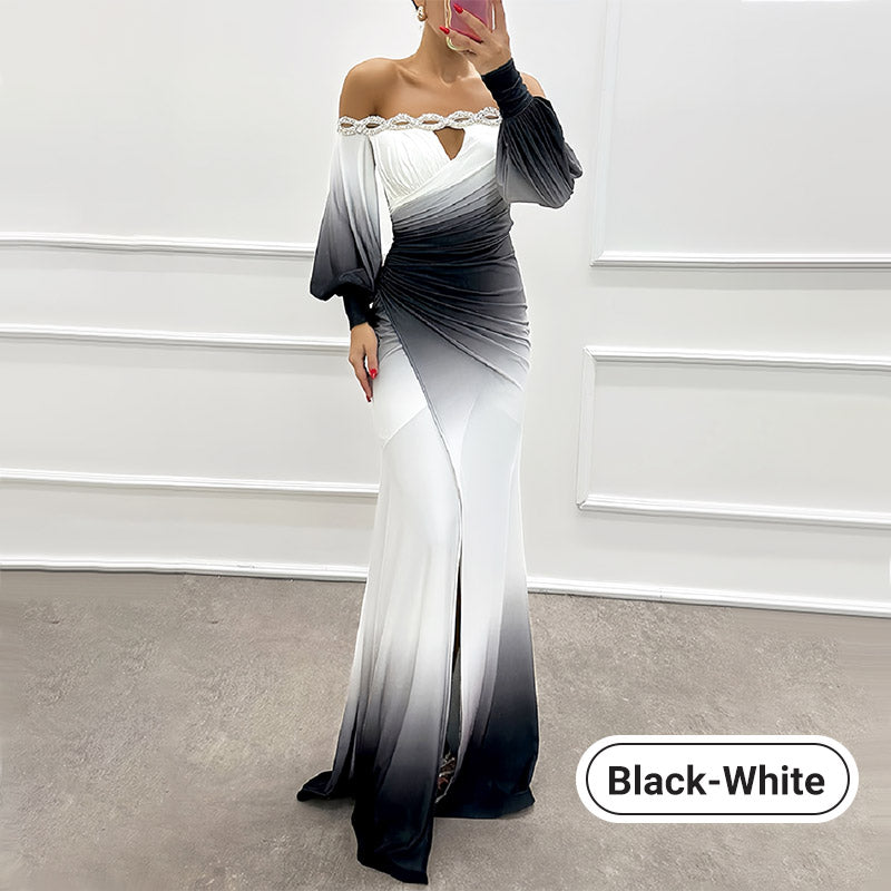 ✨New Arrival✨Women’s Gradient Off Shoulder Slit Long Dress