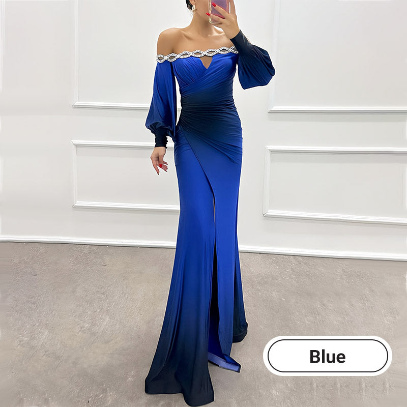 ✨New Arrival✨Women’s Gradient Off Shoulder Slit Long Dress