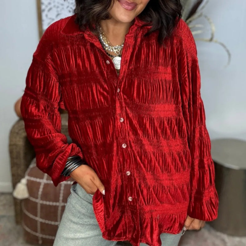 Women’s Trendy Casual Loose Fit Solid Color Blouse