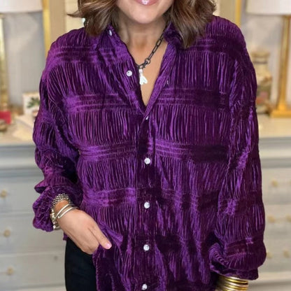 Women’s Trendy Casual Loose Fit Solid Color Blouse