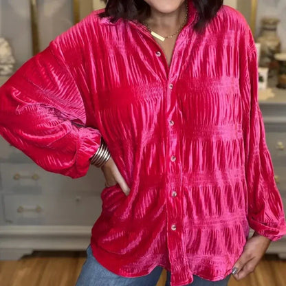 Women’s Trendy Casual Loose Fit Solid Color Blouse