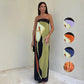 Jaime Abstract Floral Print Elasticated Off Shoulder Vacation Loose Maxi Dress