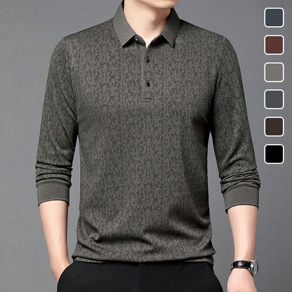 ✨New Arrival✨Men's Business Casual Lapel Long Sleeve T-Shirt