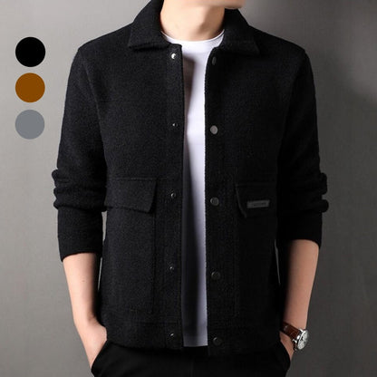 🔥HOT Sale🔥 Men's Trendy Solid Color Lapel Short Coat