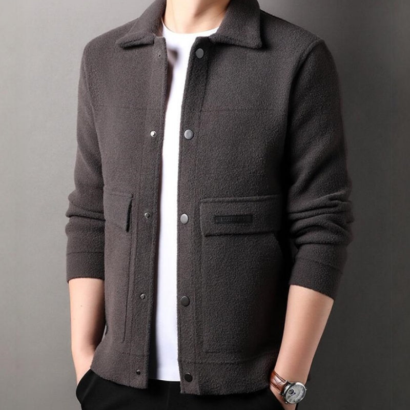 🔥HOT Sale🔥 Men's Trendy Solid Color Lapel Short Coat