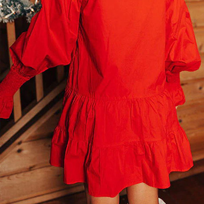🔥HOT Sale🔥Nutcracker Sequined Button-Down Long Sleeve Mini Dress