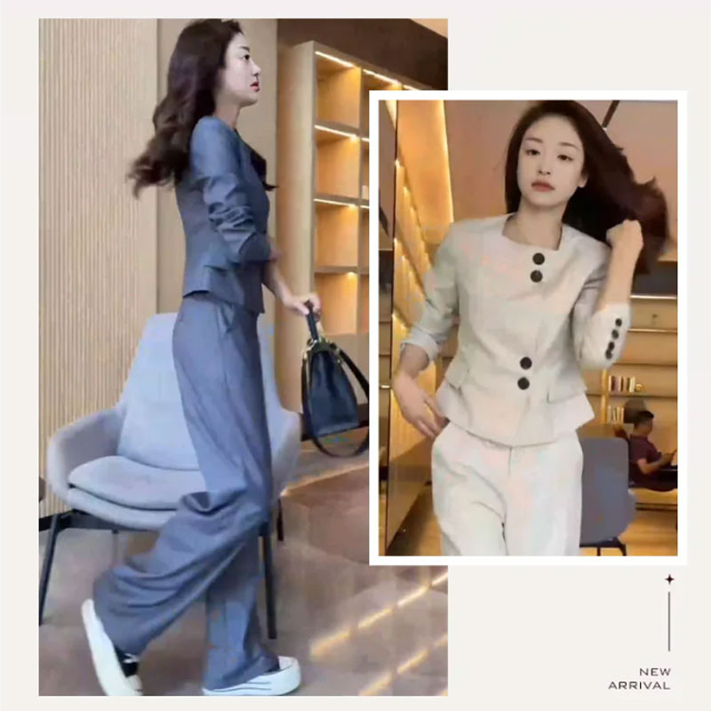 🔥HOT Sale🔥Comfortable Blazer and High Waist Pants Two-Piece Set