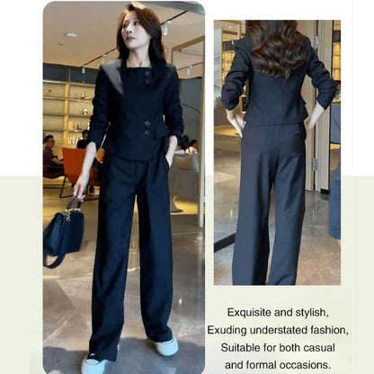 🔥HOT Sale🔥Comfortable Blazer and High Waist Pants Two-Piece Set