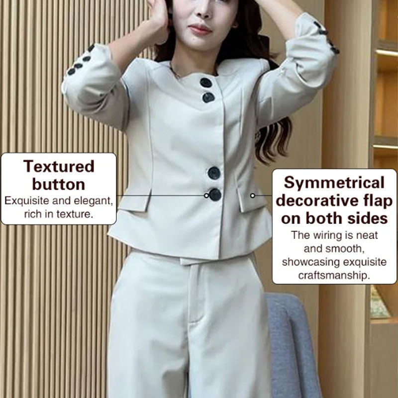 🔥HOT Sale🔥Comfortable Blazer and High Waist Pants Two-Piece Set