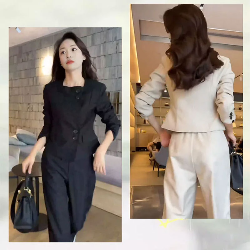 🔥HOT Sale🔥Comfortable Blazer and High Waist Pants Two-Piece Set