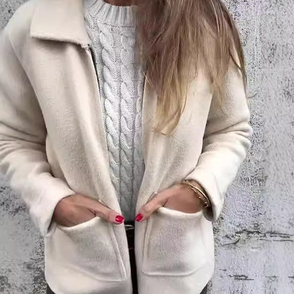🖤Early Black Friday Sale:50% OFF🎉Women's Knitted Zipper Coat With Pockets