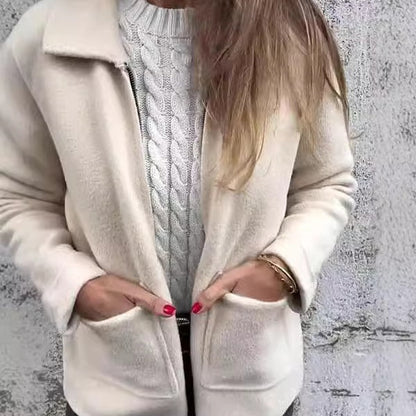 🖤Early Black Friday Sale:50% OFF🎉Women's Knitted Zipper Coat With Pockets