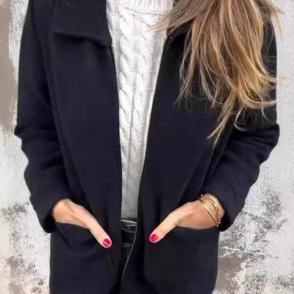🖤Early Black Friday Sale:50% OFF🎉Women's Knitted Zipper Coat With Pockets