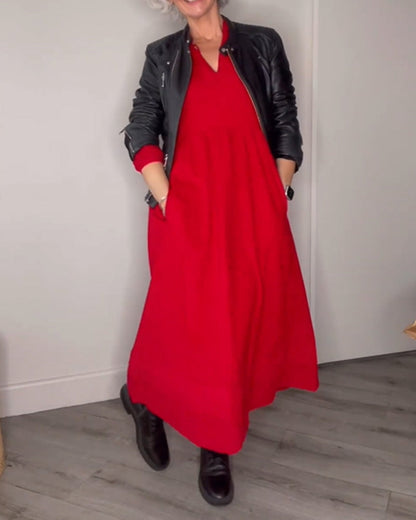 🔥HOT Sale🔥V-neck Elegant Long Sleeve Dress
