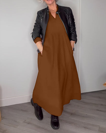 🔥HOT Sale🔥V-neck Elegant Long Sleeve Dress