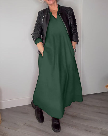 🔥HOT Sale🔥V-neck Elegant Long Sleeve Dress