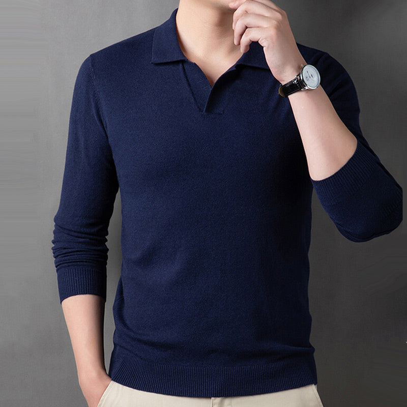 ⏳Limited Sale 49% OFF🌸Men's Soft Pullover Sweater with Lapel Collar