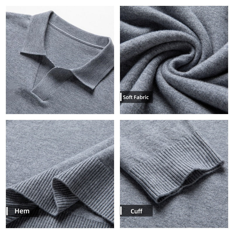 ⏳Limited Sale 49% OFF🌸Men's Soft Pullover Sweater with Lapel Collar