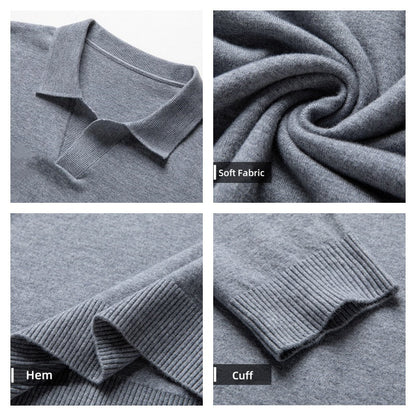 ⏳Limited Sale 49% OFF🌸Men's Soft Pullover Sweater with Lapel Collar