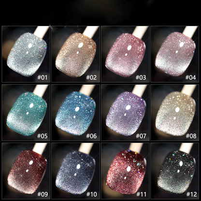 Laser Diamond Cat Eye Nail Polish 🔥【＄25.99 Take away 12 colors】