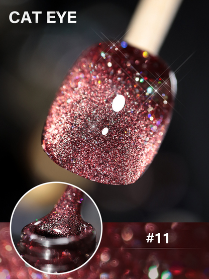 Laser Diamond Cat Eye Nail Polish 🔥【＄25.99 Take away 12 colors】