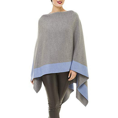 ✨New Arrival✨Women's Elegant Color Block Poncho Wrap for Fall & Winter