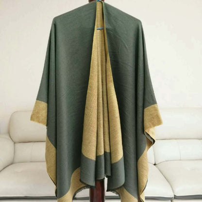 ✨New Arrival✨Women's Elegant Color Block Poncho Wrap for Fall & Winter