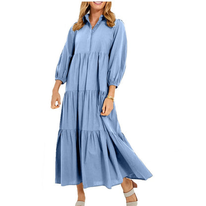 ⏳Limited Sale 42% OFF🌸Women's Plus Size Casual Lapel Long Dress