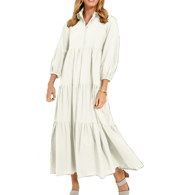 ⏳Limited Sale 42% OFF🌸Women's Plus Size Casual Lapel Long Dress
