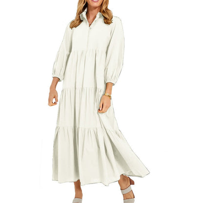 ⏳Limited Sale 42% OFF🌸Women's Plus Size Casual Lapel Long Dress