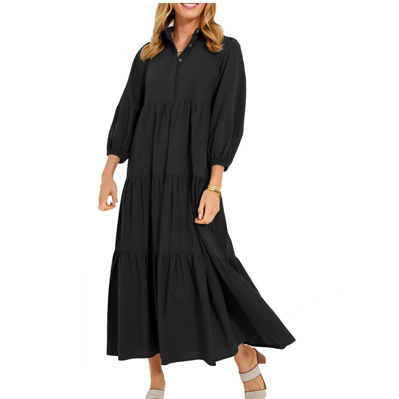 ⏳Limited Sale 42% OFF🌸Women's Plus Size Casual Lapel Long Dress